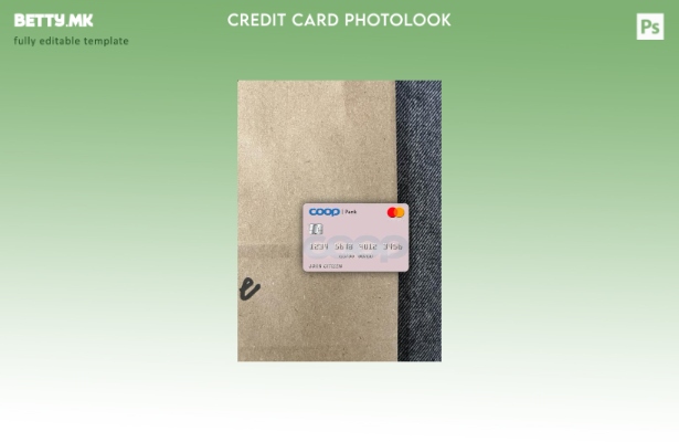 Модерен стил Естонија Coop Pank мастер карта photolook преден шаблон